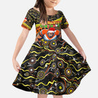 Merry Christmas AFL Giants Kid Short Sleeve Dress Aboriginal Santa Football Mascot