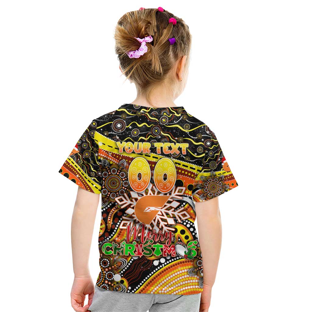 Merry Christmas AFL Giants Kid T Shirt Aboriginal Santa Football Mascot