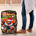 Merry Christmas AFL Giants Luggage Cover Aboriginal Santa Football Mascot