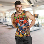 Merry Christmas AFL Giants Men Tank Top Aboriginal Santa Football Mascot