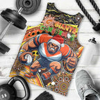 Merry Christmas AFL Giants Men Tank Top Aboriginal Santa Football Mascot