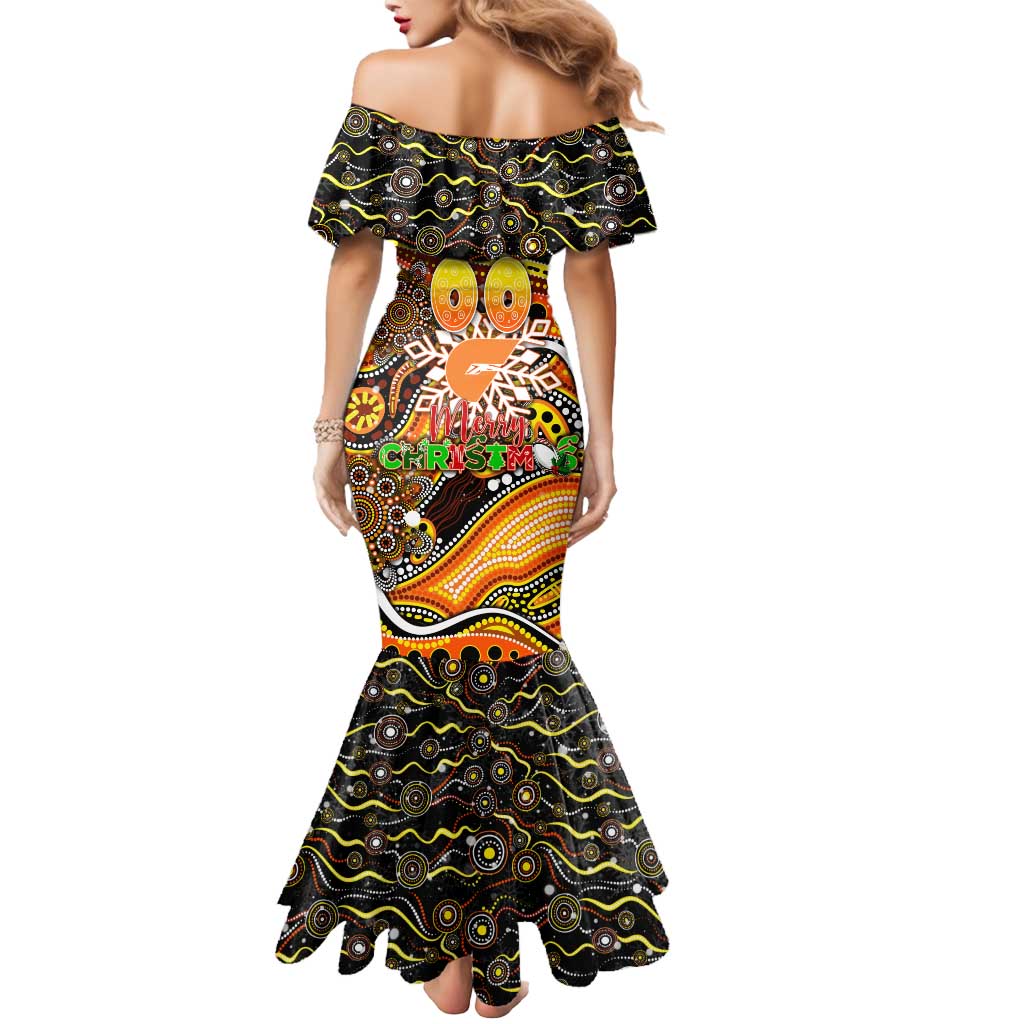 Merry Christmas AFL Giants Mermaid Dress Aboriginal Santa Football Mascot