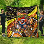 Merry Christmas AFL Giants Quilt Aboriginal Santa Football Mascot