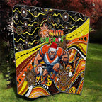 Merry Christmas AFL Giants Quilt Aboriginal Santa Football Mascot