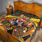 Merry Christmas AFL Giants Quilt Aboriginal Santa Football Mascot