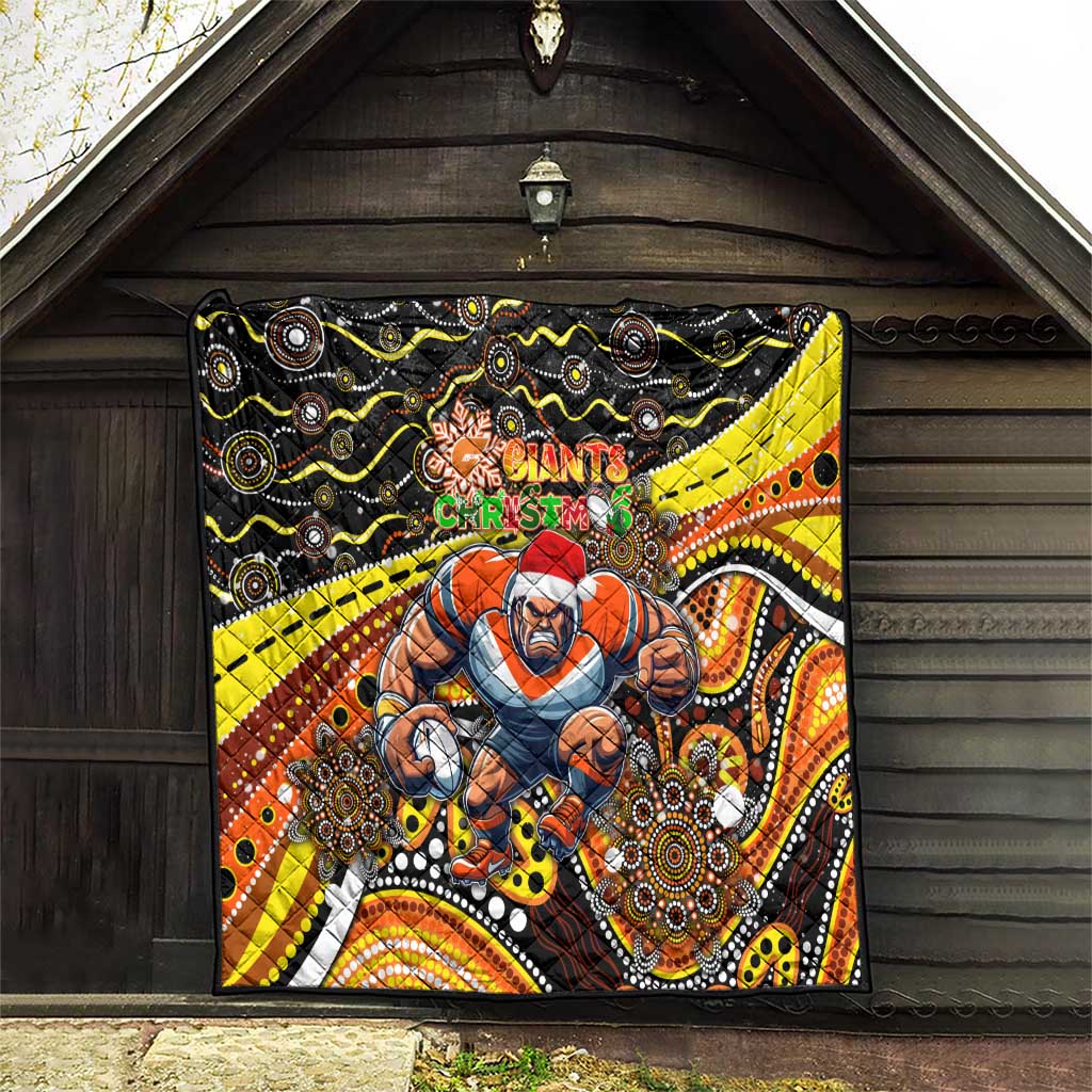 Merry Christmas AFL Giants Quilt Aboriginal Santa Football Mascot