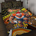 Merry Christmas AFL Giants Quilt Bed Set Aboriginal Santa Football Mascot