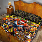 Merry Christmas AFL Giants Quilt Bed Set Aboriginal Santa Football Mascot