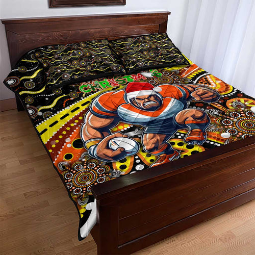 Merry Christmas AFL Giants Quilt Bed Set Aboriginal Santa Football Mascot