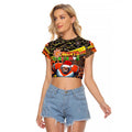 Merry Christmas AFL Giants Raglan Cropped T Shirt Aboriginal Santa Football Mascot