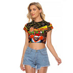 Merry Christmas AFL Giants Raglan Cropped T Shirt Aboriginal Santa Football Mascot