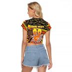 Merry Christmas AFL Giants Raglan Cropped T Shirt Aboriginal Santa Football Mascot