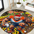 Merry Christmas AFL Giants Round Carpet Aboriginal Santa Football Mascot