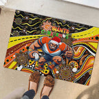 Merry Christmas AFL Giants Rubber Doormat Aboriginal Santa Football Mascot