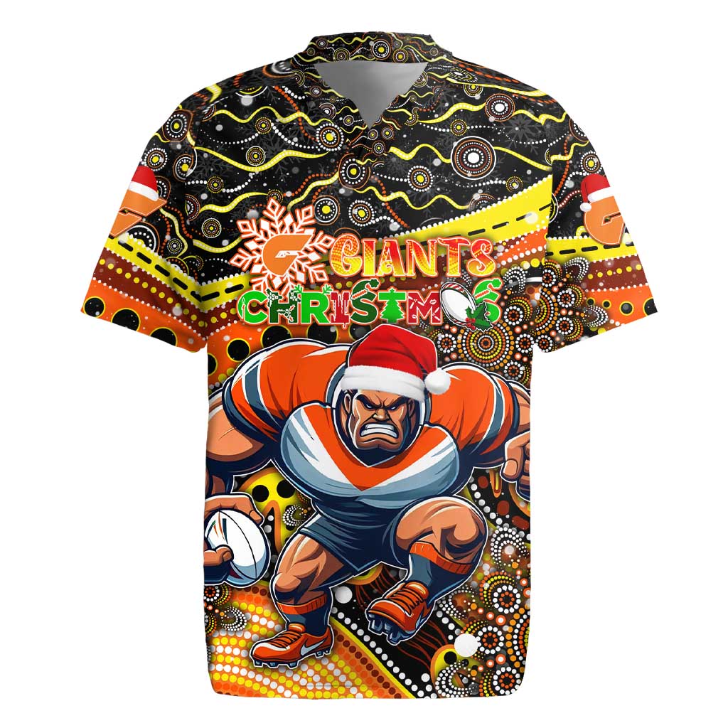 Merry Christmas AFL Giants Rugby Jersey Aboriginal Santa Football Mascot