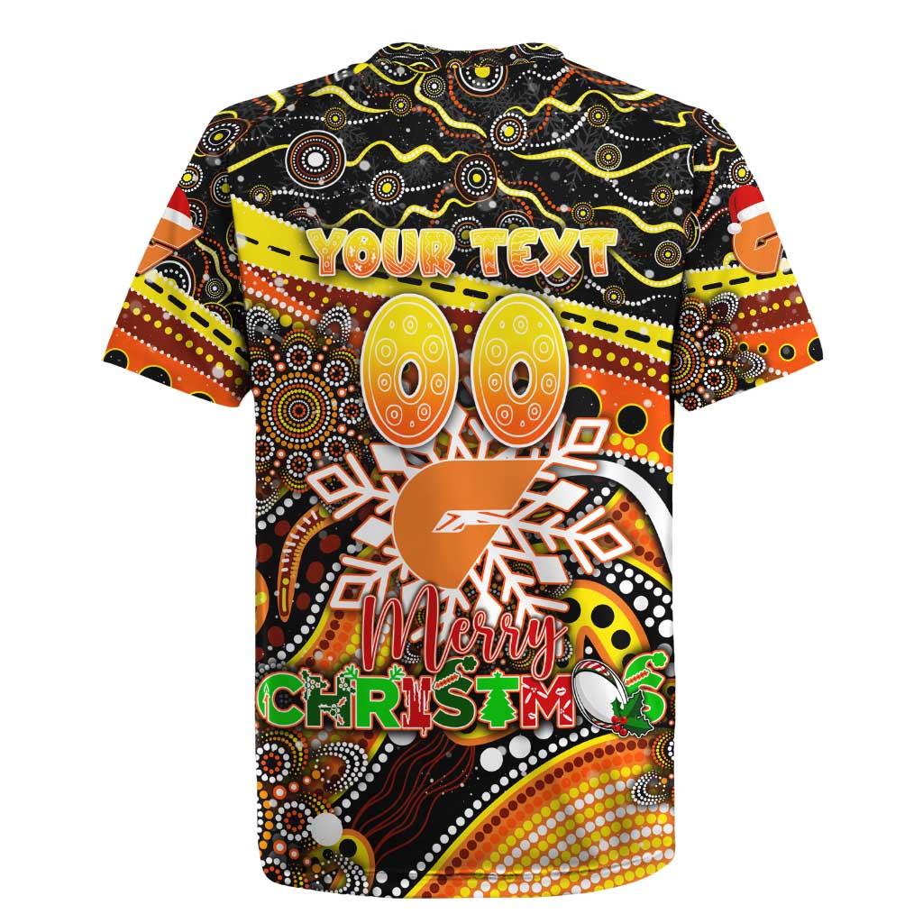 Merry Christmas AFL Giants Rugby Jersey Aboriginal Santa Football Mascot