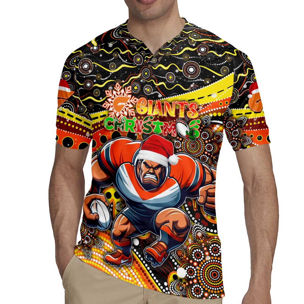 Merry Christmas AFL Giants Rugby Jersey Aboriginal Santa Football Mascot