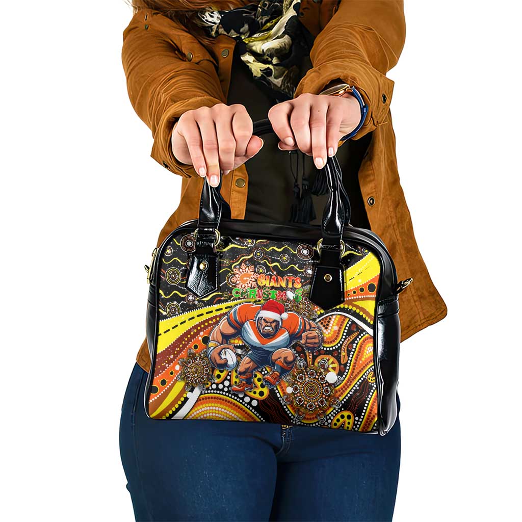 Merry Christmas AFL Giants Shoulder Handbag Aboriginal Santa Football Mascot
