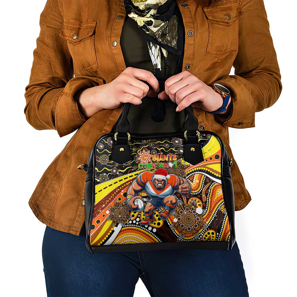 Merry Christmas AFL Giants Shoulder Handbag Aboriginal Santa Football Mascot