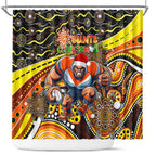 Merry Christmas AFL Giants Shower Curtain Aboriginal Santa Football Mascot
