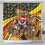 Merry Christmas AFL Giants Shower Curtain Aboriginal Santa Football Mascot