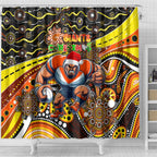 Merry Christmas AFL Giants Shower Curtain Aboriginal Santa Football Mascot