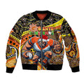 Merry Christmas AFL Giants Sleeve Zip Bomber Jacket Aboriginal Santa Football Mascot