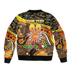 Merry Christmas AFL Giants Sleeve Zip Bomber Jacket Aboriginal Santa Football Mascot