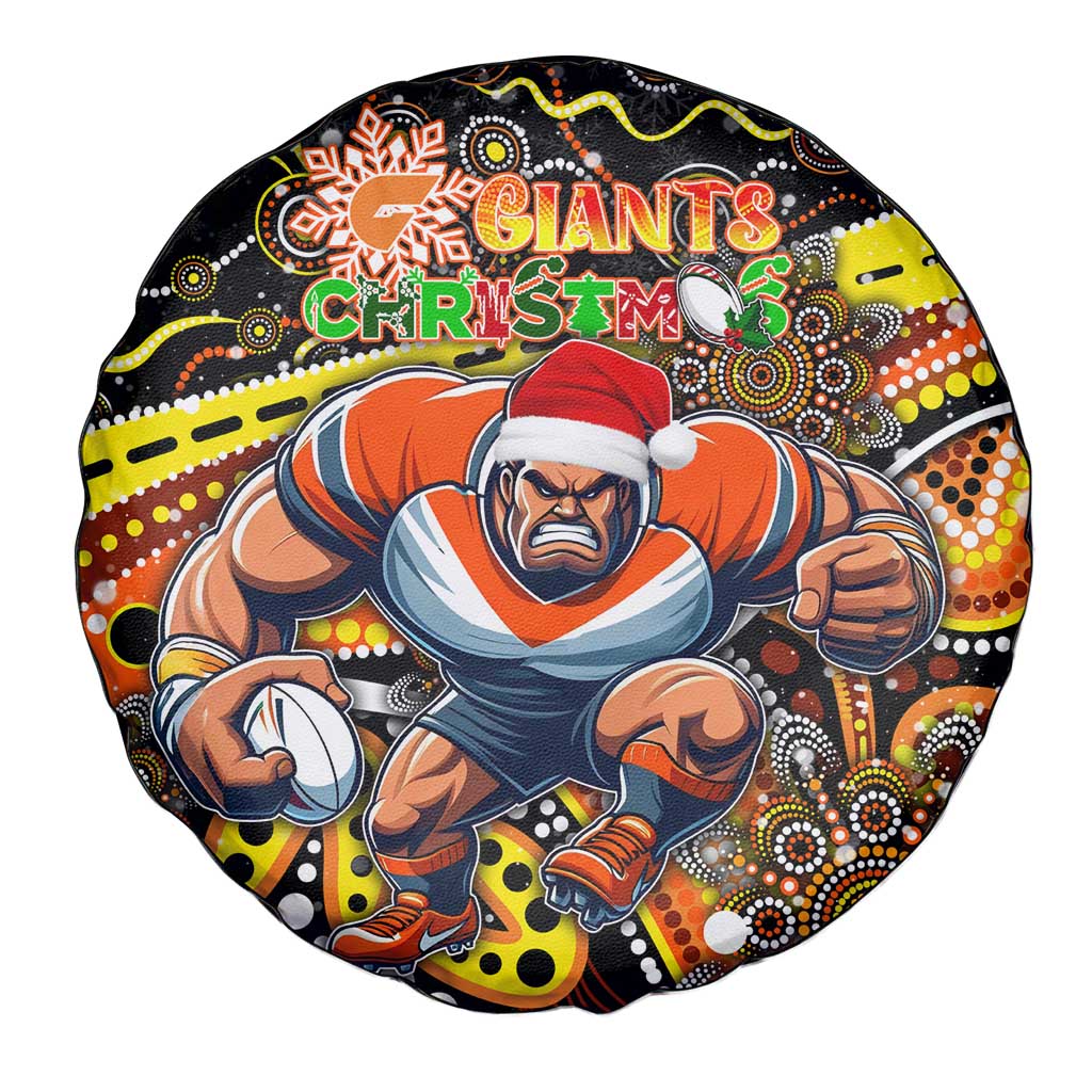 Merry Christmas AFL Giants Spare Tire Cover Aboriginal Santa Football Mascot