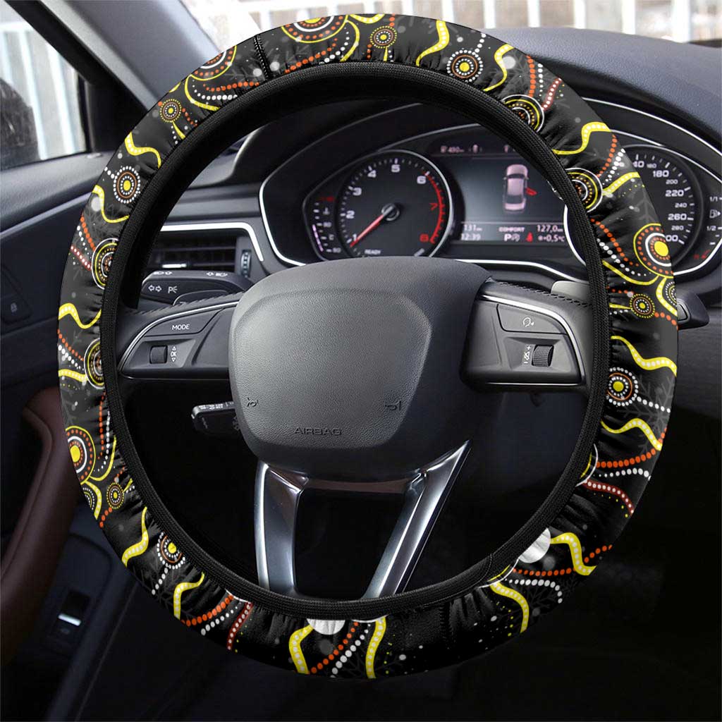 Merry Christmas AFL Giants Steering Wheel Cover Aboriginal Santa Football Mascot