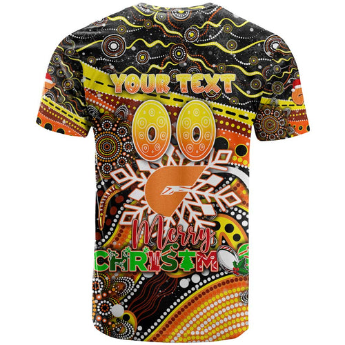 Merry Christmas AFL Giants T Shirt Aboriginal Santa Football Mascot