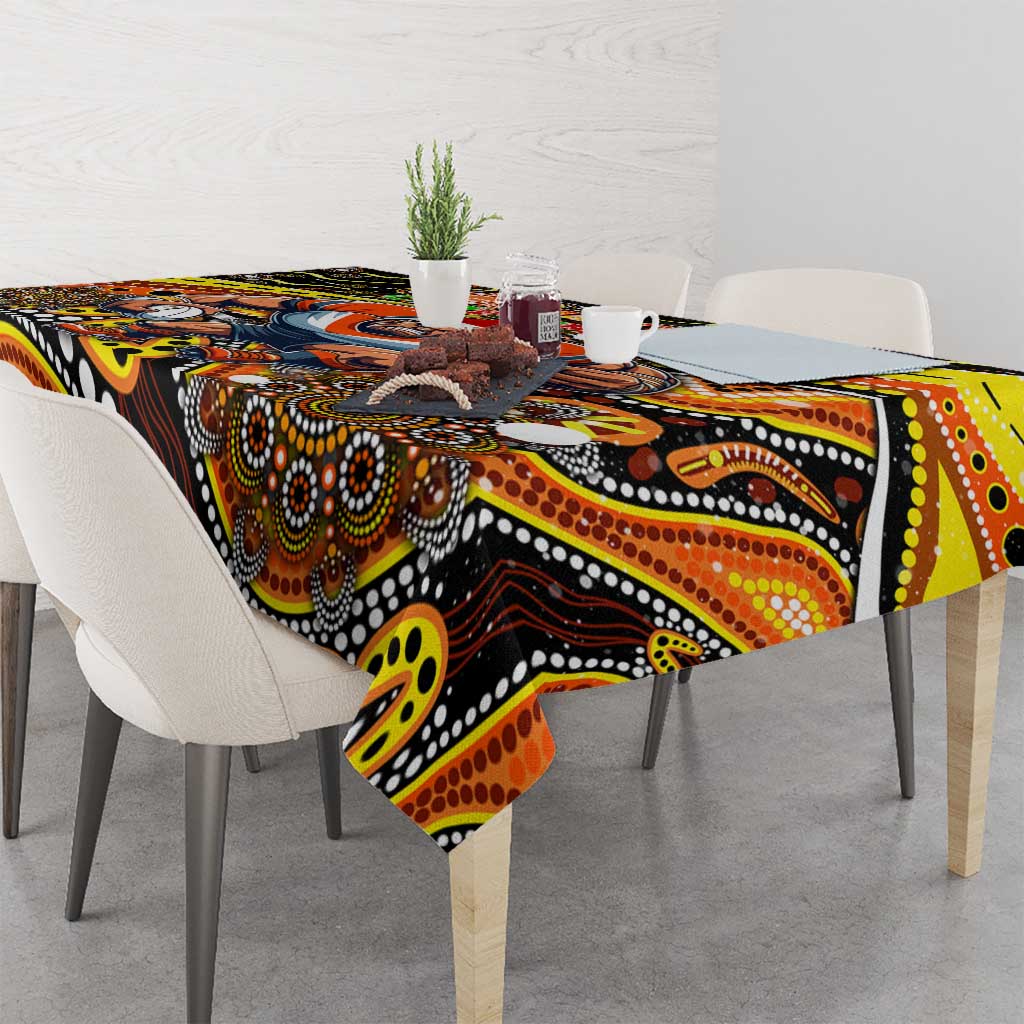 Merry Christmas AFL Giants Tablecloth Aboriginal Santa Football Mascot
