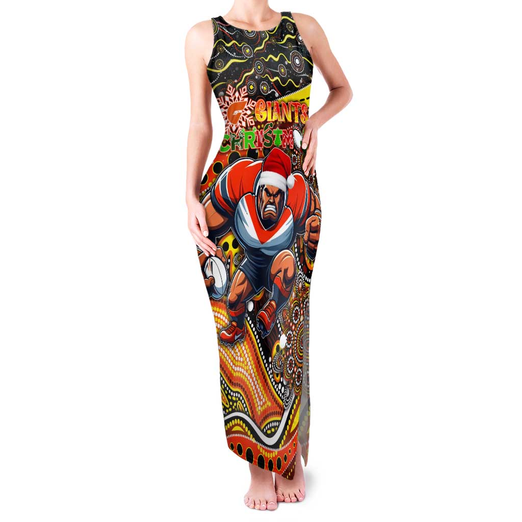 Merry Christmas AFL Giants Tank Maxi Dress Aboriginal Santa Football Mascot