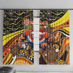 Merry Christmas AFL Giants Window Curtain Aboriginal Santa Football Mascot