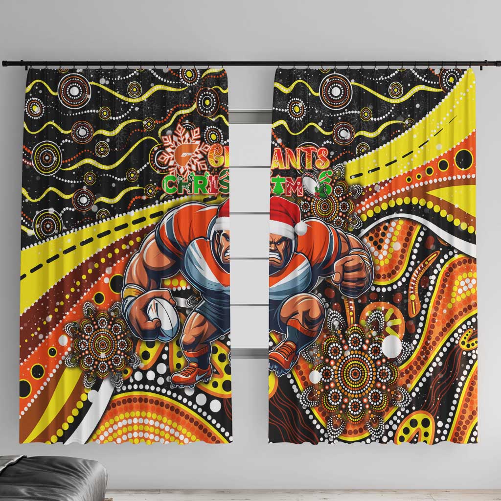 Merry Christmas AFL Giants Window Curtain Aboriginal Santa Football Mascot