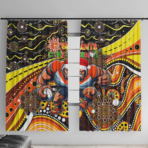 Merry Christmas AFL Giants Window Curtain Aboriginal Santa Football Mascot