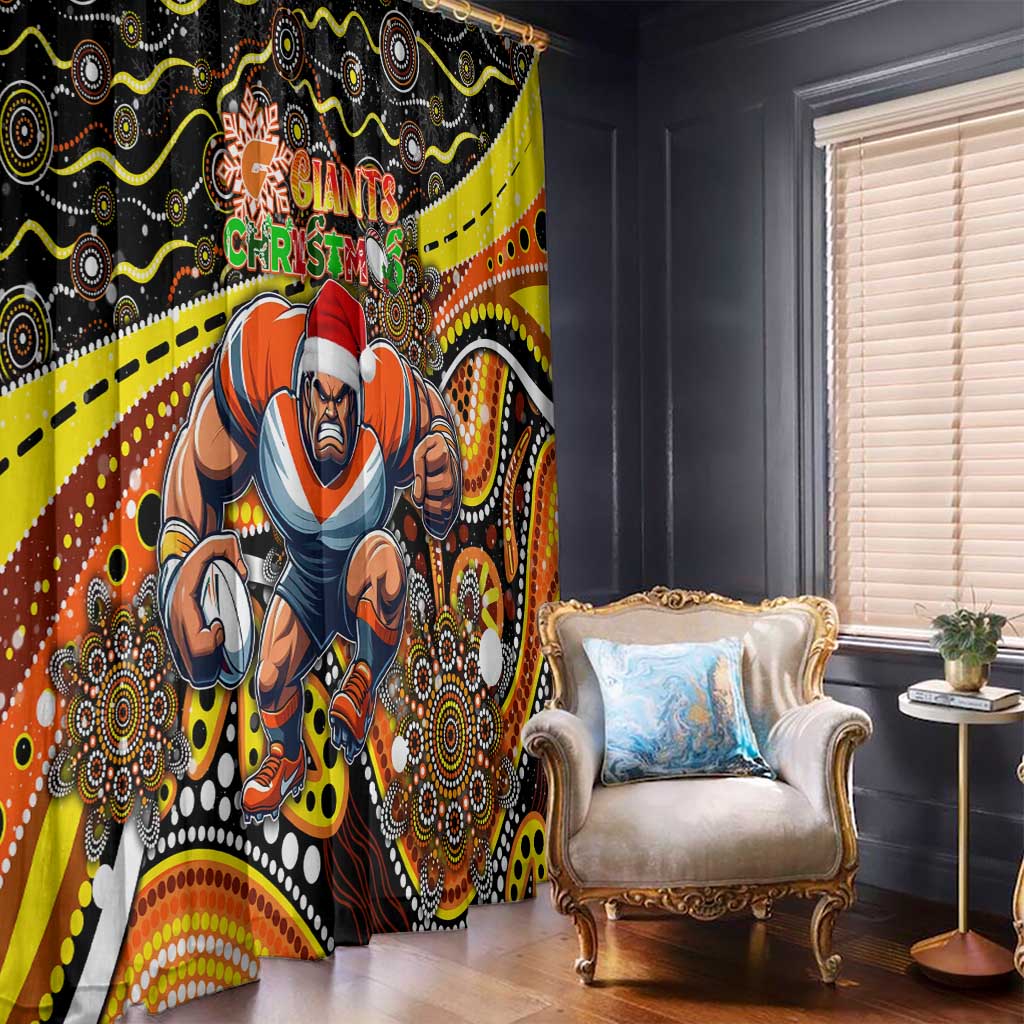 Merry Christmas AFL Giants Window Curtain Aboriginal Santa Football Mascot