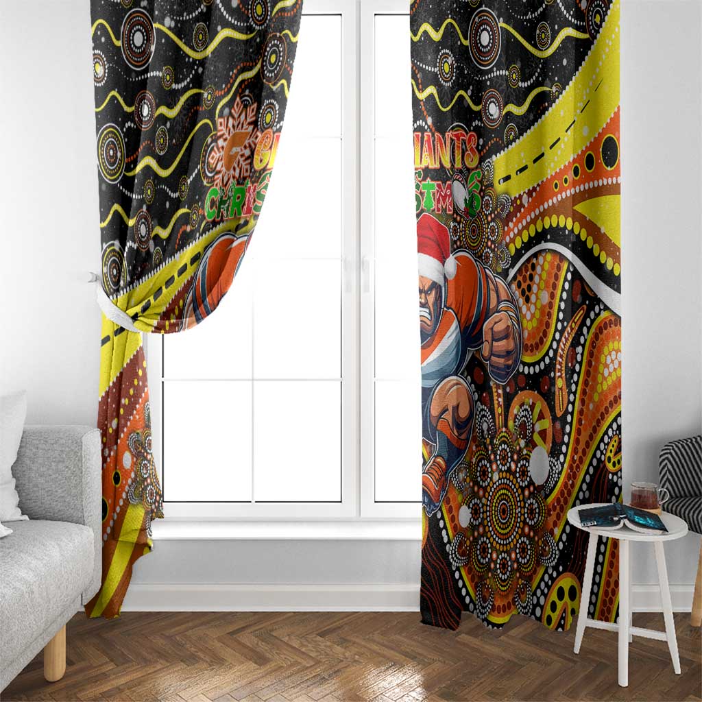 Merry Christmas AFL Giants Window Curtain Aboriginal Santa Football Mascot