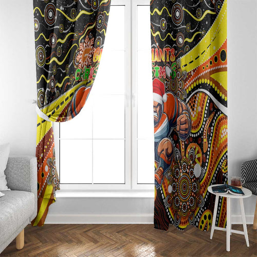 Merry Christmas AFL Giants Window Curtain Aboriginal Santa Football Mascot