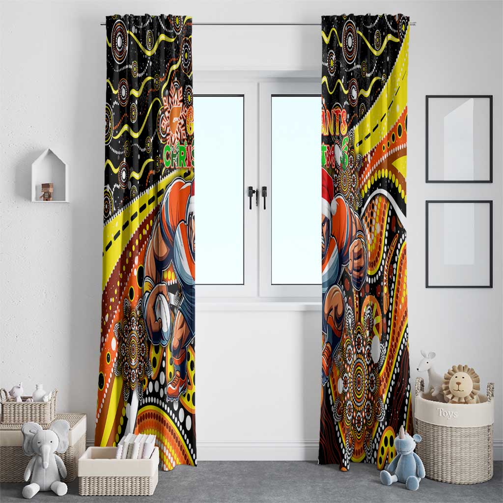 Merry Christmas AFL Giants Window Curtain Aboriginal Santa Football Mascot