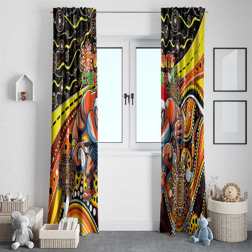 Merry Christmas AFL Giants Window Curtain Aboriginal Santa Football Mascot