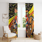 Merry Christmas AFL Giants Window Curtain Aboriginal Santa Football Mascot