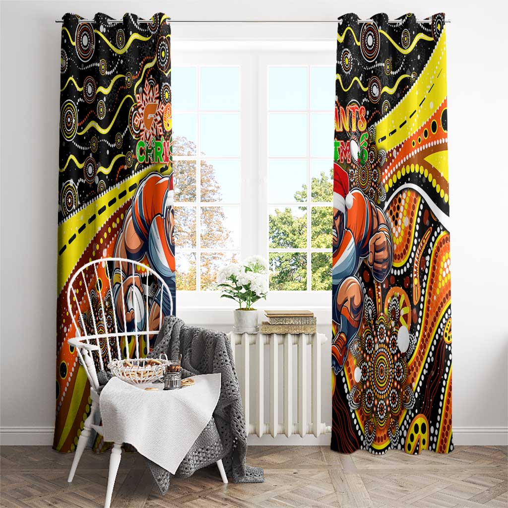 Merry Christmas AFL Giants Window Curtain Aboriginal Santa Football Mascot
