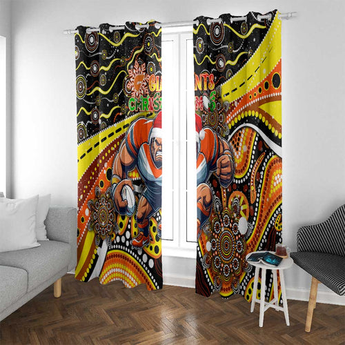 Merry Christmas AFL Giants Window Curtain Aboriginal Santa Football Mascot