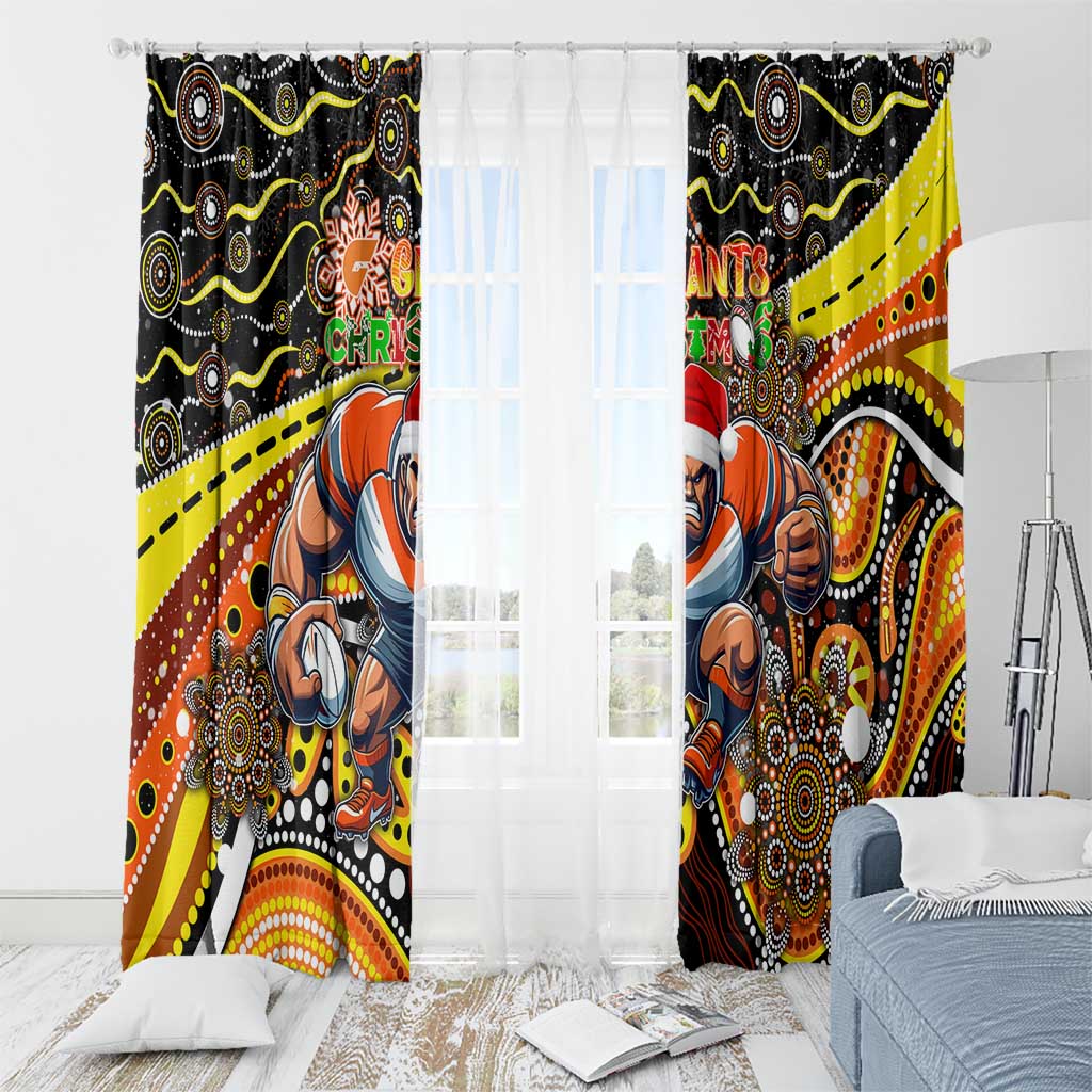 Merry Christmas AFL Giants Window Curtain Aboriginal Santa Football Mascot