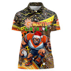 Merry Christmas AFL Giants Women Polo Shirt Aboriginal Santa Football Mascot