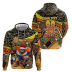 Merry Christmas AFL Giants Zip Hoodie Aboriginal Santa Football Mascot