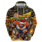 Merry Christmas AFL Giants Zip Hoodie Aboriginal Santa Football Mascot