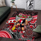 Merry Christmas AFL Saints Area Rug Aboriginal Santa Football Mascot
