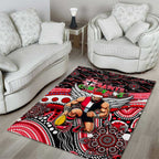 Merry Christmas AFL Saints Area Rug Aboriginal Santa Football Mascot